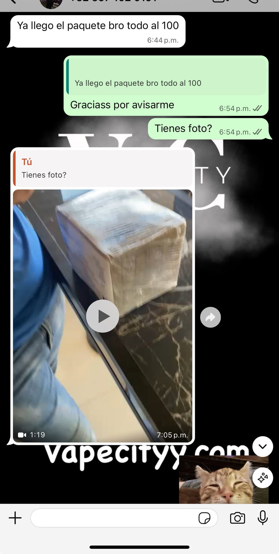 Captura de WhatsApp de cliente