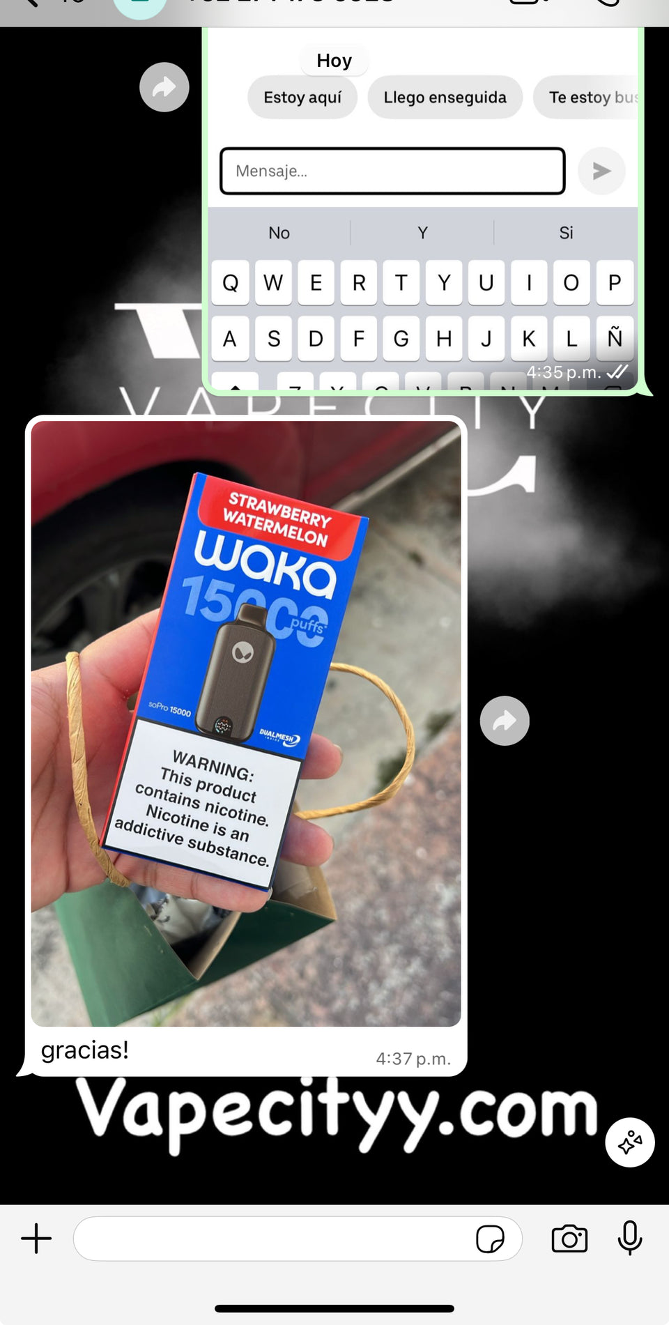 Captura de WhatsApp de cliente