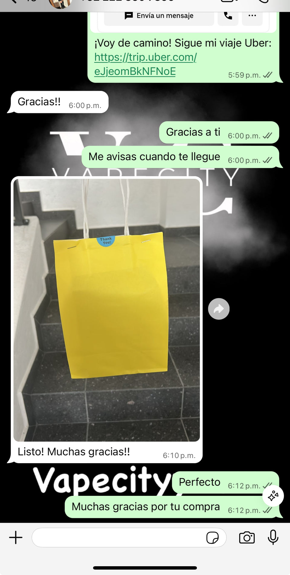 Captura de WhatsApp de cliente