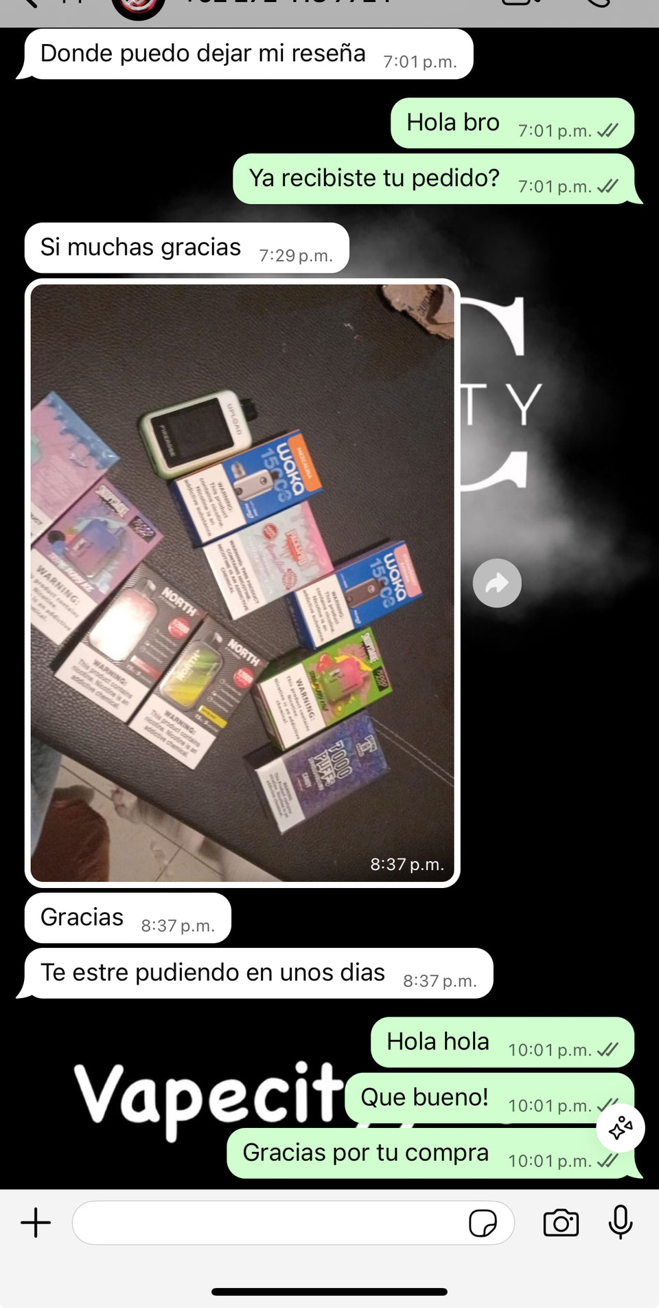 Captura de WhatsApp de cliente