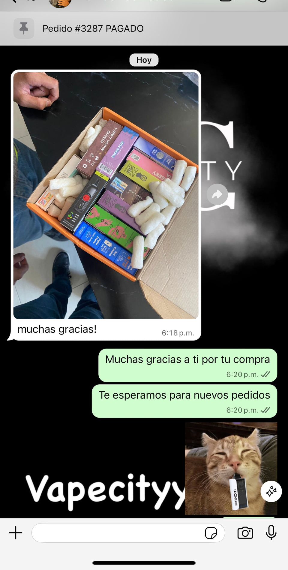 Captura de WhatsApp de cliente