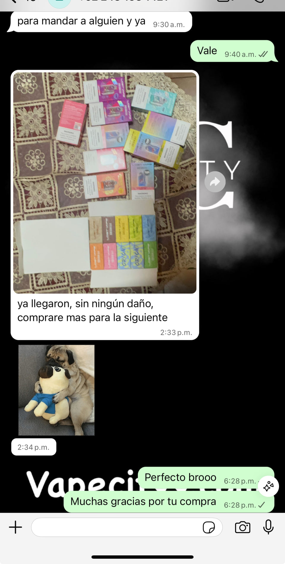 Captura de WhatsApp de cliente
