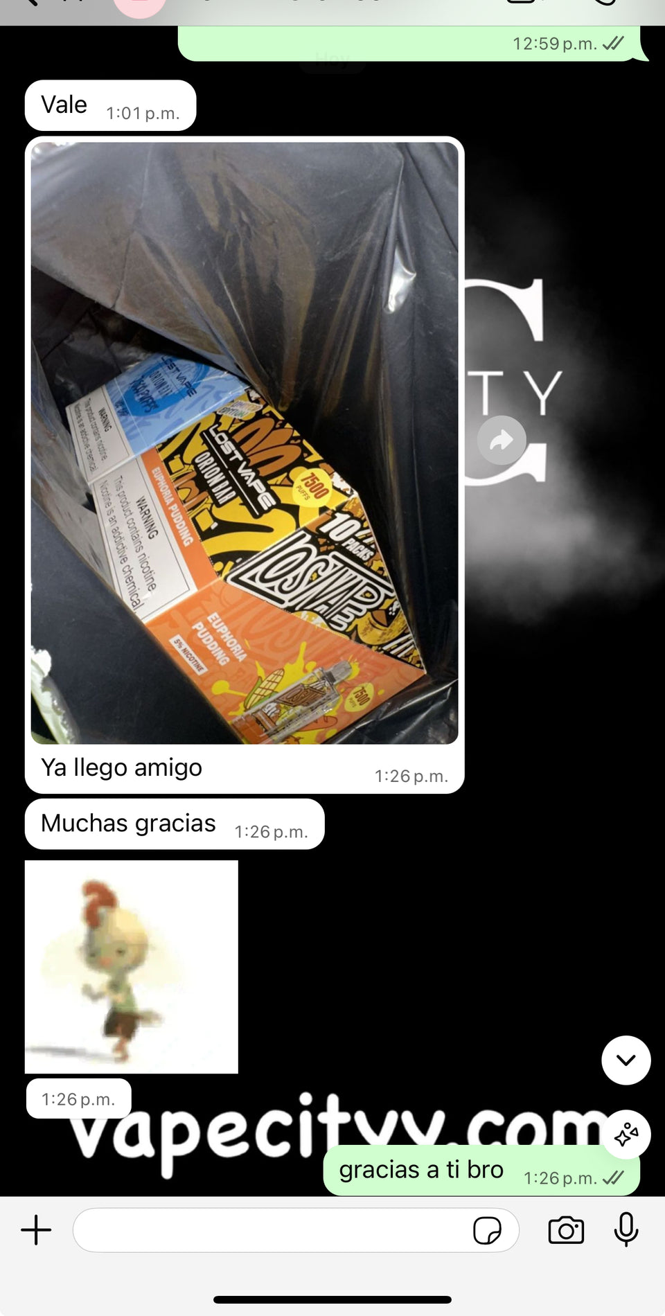 Captura de WhatsApp de cliente