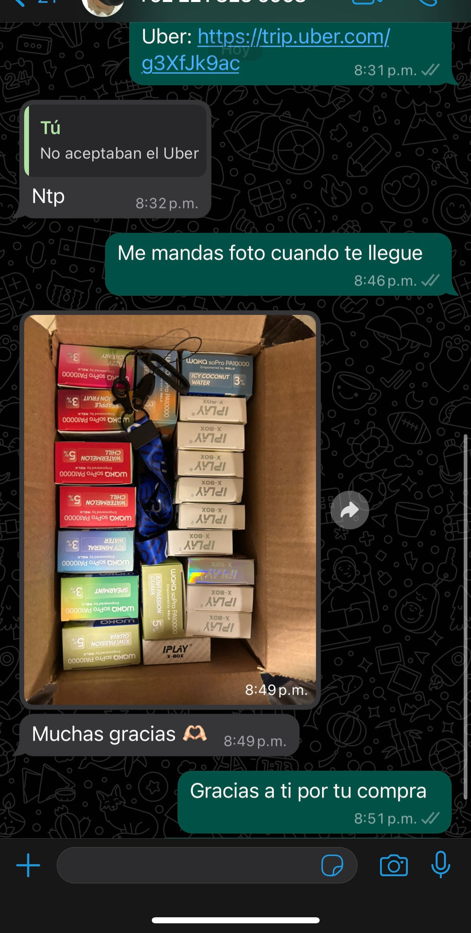 Captura de WhatsApp de cliente